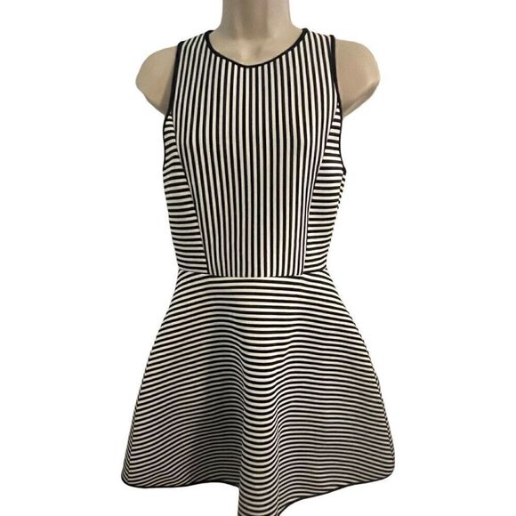 Montreau Black and White Shift Dress. Poly/Spandex blend. Feels like Neoprene. S - Picture 1 of 5